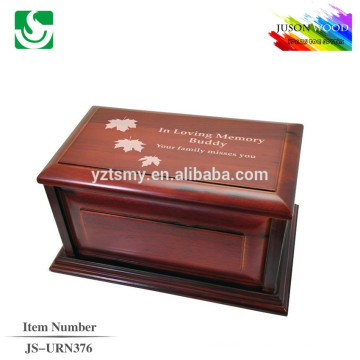 JS-URN376 billig solide hölzerne Tier Urn in China hergestellt